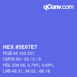Color code: HEX #5E67E7 | qconv.com