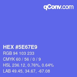 Color code: HEX #5E67E9 | qconv.com