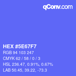 Farbcode: HEX #5E67F7 | qconv.com