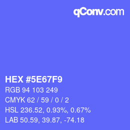 Color code: HEX #5E67F9 | qconv.com
