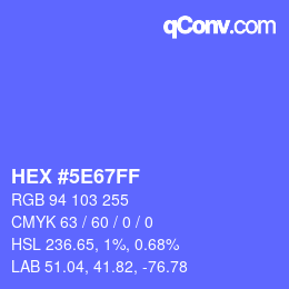 Color code: HEX #5E67FF | qconv.com