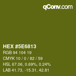 Color code: HEX #5E6813 | qconv.com