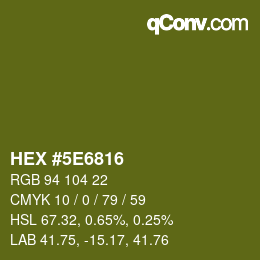 Color code: HEX #5E6816 | qconv.com