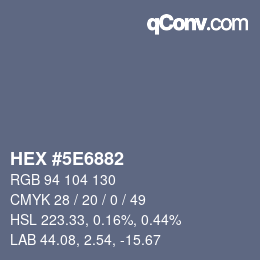 Código de color: HEX #5E6882 | qconv.com