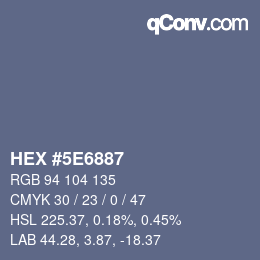 Color code: HEX #5E6887 | qconv.com