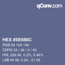 Color code: HEX #5E688C | qconv.com