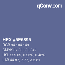 Color code: HEX #5E6895 | qconv.com