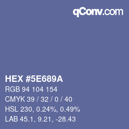 Color code: HEX #5E689A | qconv.com