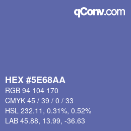 Color code: HEX #5E68AA | qconv.com