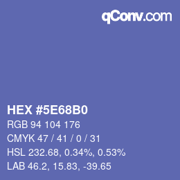 カラーコード: HEX #5E68B0 | qconv.com