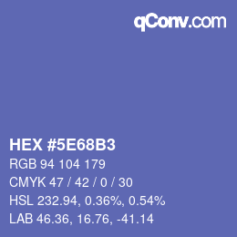 Color code: HEX #5E68B3 | qconv.com