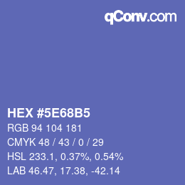 Farbcode: HEX #5E68B5 | qconv.com