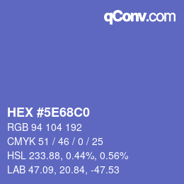 颜色代码: HEX #5E68C0 | qconv.com