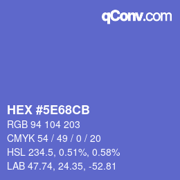 Color code: HEX #5E68CB | qconv.com