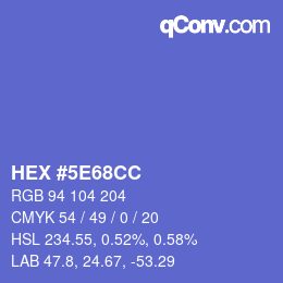 Color code: HEX #5E68CC | qconv.com