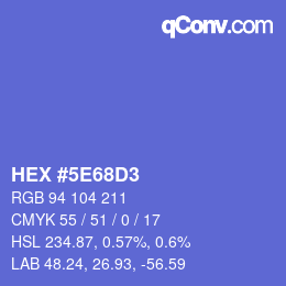 Color code: HEX #5E68D3 | qconv.com