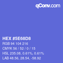 Color code: HEX #5E68D8 | qconv.com