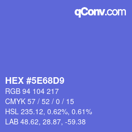 Código de color: HEX #5E68D9 | qconv.com