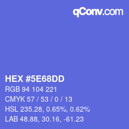 Color code: HEX #5E68DD | qconv.com