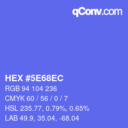 カラーコード: HEX #5E68EC | qconv.com