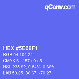 Color code: HEX #5E68F1 | qconv.com