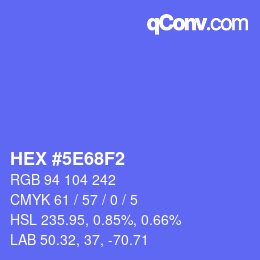 Color code: HEX #5E68F2 | qconv.com