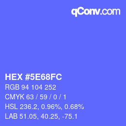 Color code: HEX #5E68FC | qconv.com
