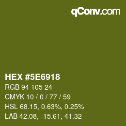 Color code: HEX #5E6918 | qconv.com