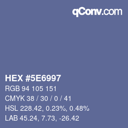 颜色代码: HEX #5E6997 | qconv.com