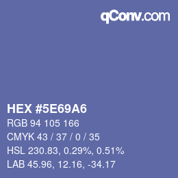 Color code: HEX #5E69A6 | qconv.com