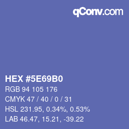 Color code: HEX #5E69B0 | qconv.com