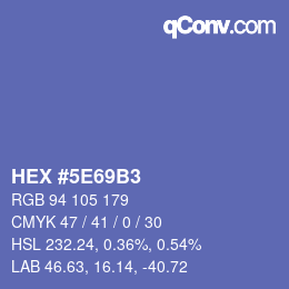 Color code: HEX #5E69B3 | qconv.com