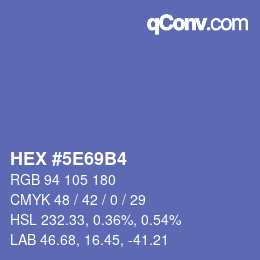 Color code: HEX #5E69B4 | qconv.com