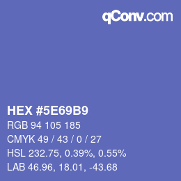 カラーコード: HEX #5E69B9 | qconv.com