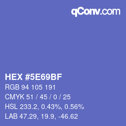 Color code: HEX #5E69BF | qconv.com