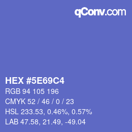 カラーコード: HEX #5E69C4 | qconv.com