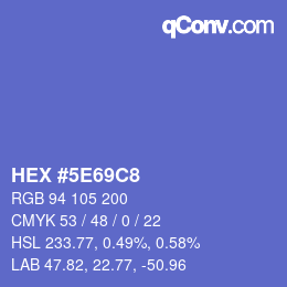 カラーコード: HEX #5E69C8 | qconv.com