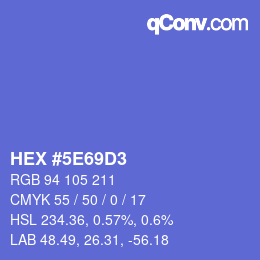 Color code: HEX #5E69D3 | qconv.com