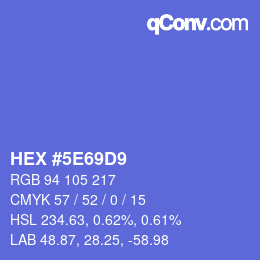 Color code: HEX #5E69D9 | qconv.com