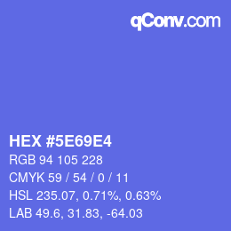 Color code: HEX #5E69E4 | qconv.com