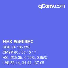 Color code: HEX #5E69EC | qconv.com