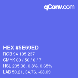 カラーコード: HEX #5E69ED | qconv.com