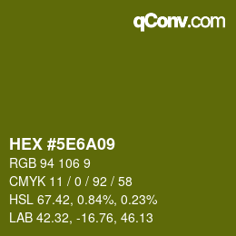 Color code: HEX #5E6A09 | qconv.com