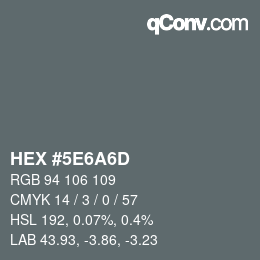 Color code: HEX #5E6A6D | qconv.com