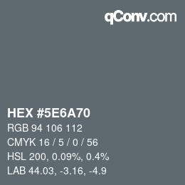 Color code: HEX #5E6A70 | qconv.com