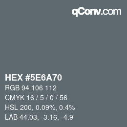 カラーコード: HEX #5E6A70 | qconv.com