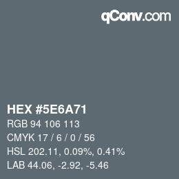 Color code: HEX #5E6A71 | qconv.com