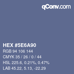 Color code: HEX #5E6A90 | qconv.com