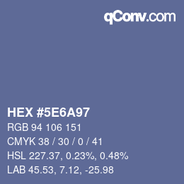 Color code: HEX #5E6A97 | qconv.com