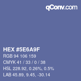 カラーコード: HEX #5E6A9F | qconv.com